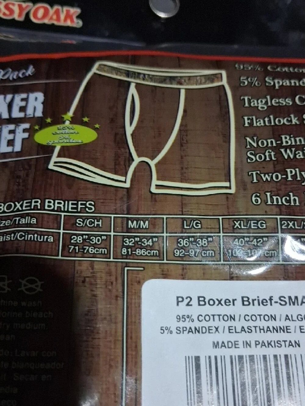 Mossy Oak Camo Boxer Briefs - Green, Brown, Black